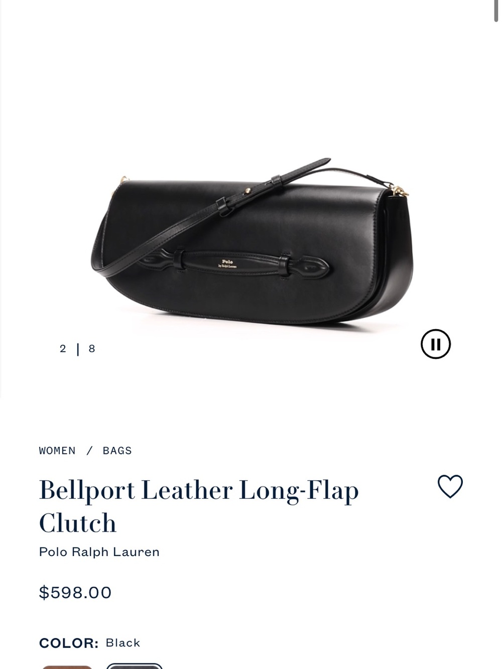 Polo by Ralph Lauren Black Leather Shoulder Bag